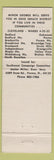 Matchbook Cover - Minor George Ohio State Senate OH Cleveland