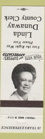 Matchbook Cover - Linda Dunaway County Clerk