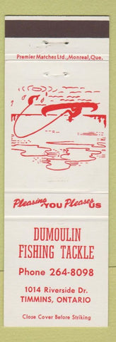 Matchbook Cover - Dumoulin Fishing Tackle Timmins ON