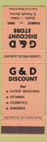 Matchbook Cover - G and D Discount Store Forest ON