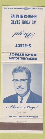 Matchbook Cover - Morris Boyd Election State Representative