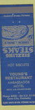 Matchbook Cover - Young's Restaurant Cave City KY