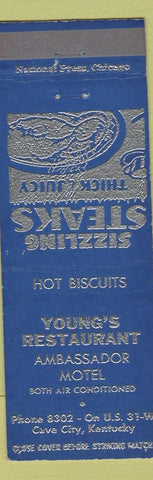 Matchbook Cover - Young's Restaurant Cave City KY