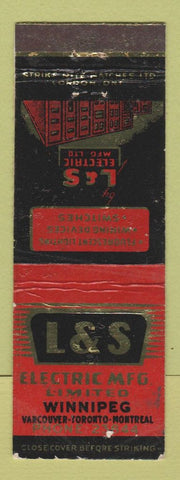 Matchbook Cover - L and S Electric Winnipeg MB WORN