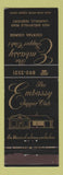 Matchbook Cover - Embassy Supper Club Louisville KY
