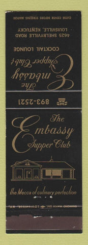 Matchbook Cover - Embassy Supper Club Louisville KY