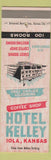 Matchbook Cover - Hotel Kelley Iola KS