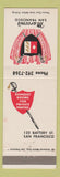 Matchbook Cover - Marconi's San Francisco CA