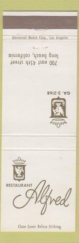 Matchbook Cover - Restaurant Alfred Long Beach CA