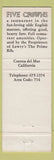Matchbook Cover - Five Crowns Corona Del Mar CA