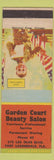 Matchbook Cover - Garden Court Beauty Salon Fort Lauderdale FL Our Heritage