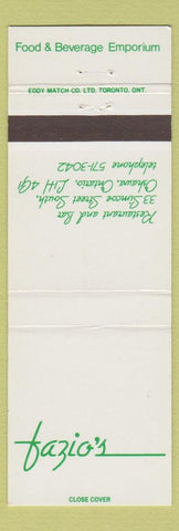 Matchbook Cover - Faxio's  Oshawa ON