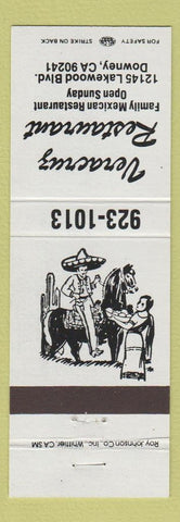 Matchbook Cover - Veracruz Restaurant Downey CA
