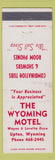 Matchbook Cover - Wyoming Motel Upton WY WEAR