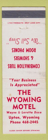 Matchbook Cover - Wyoming Motel Upton WY WEAR