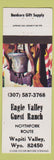 Matchbook Cover - Eagle Valley Guest Ranch Wapiti Valley WY