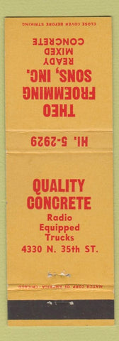 Matchbook Cover - Quality Concrete Froemming Sons Murrells Inlet? SC