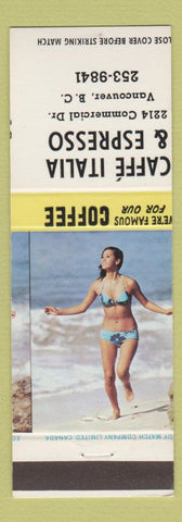 Matchbook Cover - Cafe Italia Espresso Vancouver BC pinup MISCUT