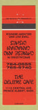 Matchbook Cover - Deluxe Cafe Prince Albert SK