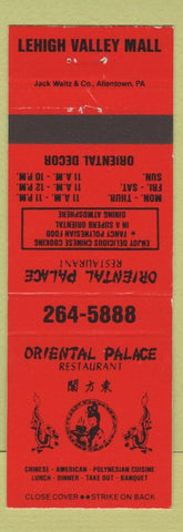 Matchbook Cover - Oriental Palace Chinese Restaurant Whitehall Township PA
