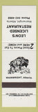 Matchbook Cover - Leon's Restaurant Wainwright AB Buffalo