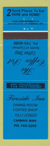 Matchbook Cover - Fireside Inn Carman MB blue