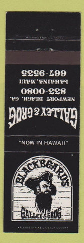 Matchbook Cover - Blackbeard's Galley Grog Lahaina Maui Newport Beach CA pirate