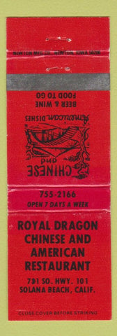 Matchbook Cover - Royal Dragon Chinese Restaurant Solana Beach CA
