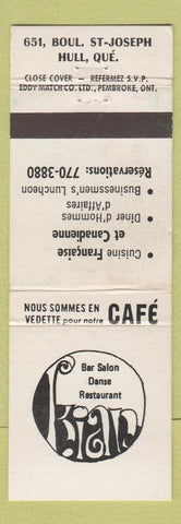 Matchbook Cover - Kian Cafe Hull QC