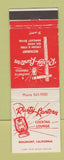 Matchbook Cover - Rusty Lantern Restaurant Beaumont CA