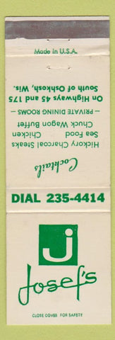 Matchbook Cover - Josef's Oshkosh WI WEAR