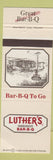 Matchbook Cover - Luther's Hamburgers BBQ Houston TX