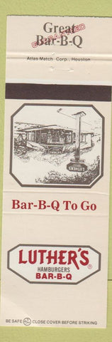 Matchbook Cover - Luther's Hamburgers BBQ Houston TX