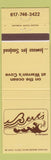 Matchbook Cover - Bert's on the Beach Warren's Cove Plymouth MA