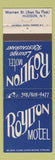 Matchbook Cover - Royalton Motel Lounge Restuarant Hudson NY