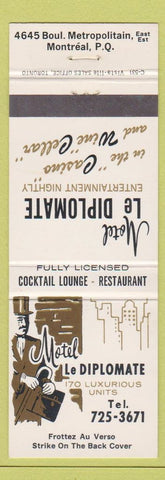 Matchbook Cover - Motel Le Diplomate Montreal QC
