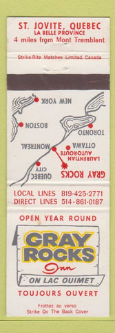 Matchbook Cover - Gray Rocks Inn ST Jovite QC