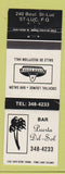 Matchbook Cover - Bar Del Sol St Luc QC WEAR