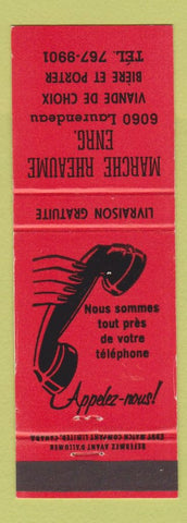 Matchbook Cover - Marche Rheaume Biere Et Porter Montreal? QC