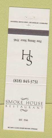 Matchbook Cover - Smoke House Restaurant Burbank CA