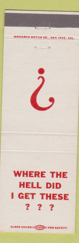 Matchbook Cover - O'Connell's Barn Feed Room San Diego CA