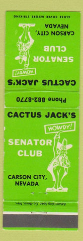 Matchbook Cover - Cactus Jack's Senator Club Carson City NV