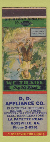 Matchbook Cover - DD Appliance Rossville GA Happy Carefree