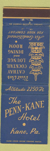 Matchbook Cover - Penn Kane Hotel Kane PA Cathay Lounge