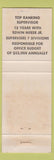 Matchbook Cover - Frank M Krause Treasurer Tax Collector election