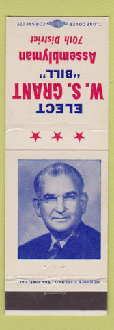 Matchbook Cover - WS Grant Bill Assemblyman