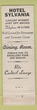 Matchbook Cover - Hotel Sylvania Philadelphia PA