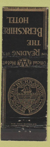 Matchbook Cover - Berkshire Hotel Reading PA black WORN
