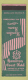 Matchbook Cover - Hamilton Court Hotel Philadelphia PA