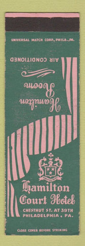 Matchbook Cover - Hamilton Court Hotel Philadelphia PA